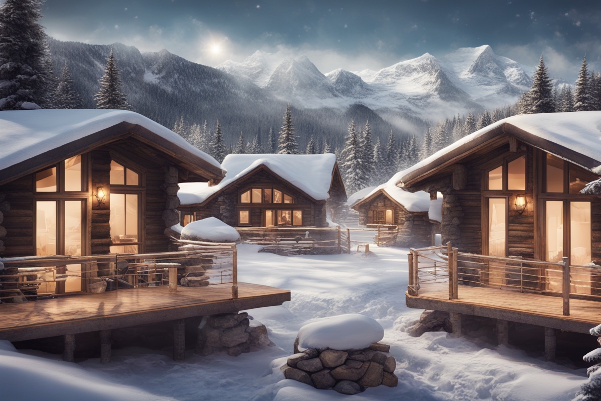 Romantic Winter Lodge Getaway Mountains